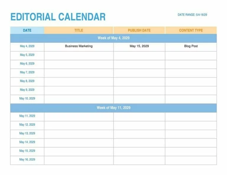 Make a schedule