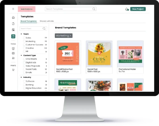 Start with our template designs or build your own.
